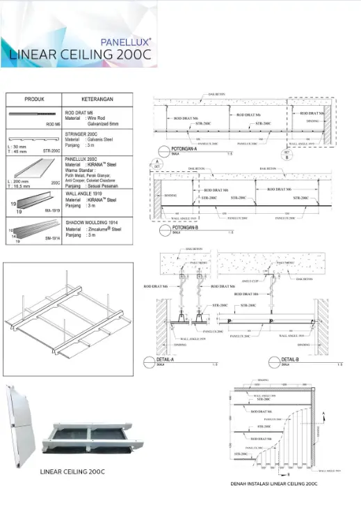 PANELLUX Metal Ceiling Linier 200C